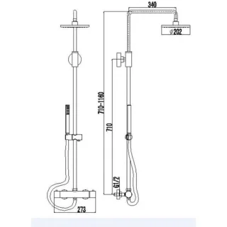 Best Design Paris Showerpipe Thermostaat 20cm Chroom