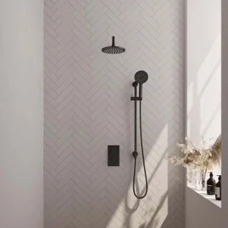 Black Edition 3-weg inbouw regendouche set mat zwart