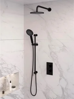Black Edition 3-weg inbouw regendouche set mat zwart