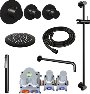 Black Edition Thermostatische Inbouw Regendoucheset 15
