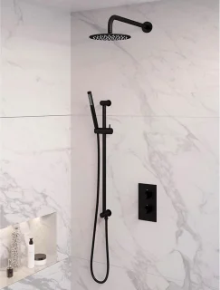 Black Edition thermostatische regendouche set 39 mat zwart