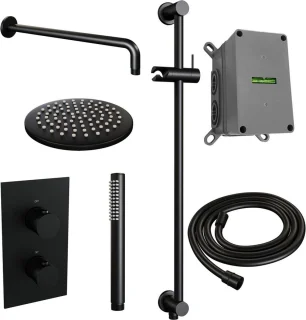 Black Edition thermostatische regendouche set 39 mat zwart