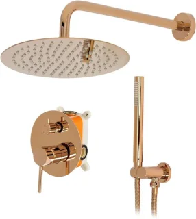 BOX Inbouw Douchesysteem 25x25 cm Rosé Goud