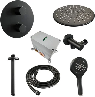 Brauer Black Carving Thermostatische Inbouw Regendoucheset
