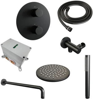 Brauer Black Carving Thermostatische Inbouw Regendoucheset