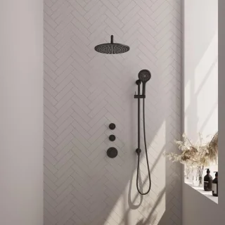 Brauer Black Carving Thermostatische Inbouw Regendoucheset