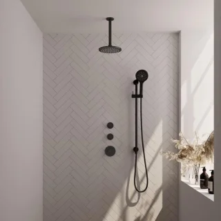 Brauer Black Carving Thermostatische Regendoucheset Inbouw