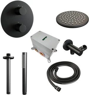 Brauer Black Carving Thermostatische Regendoucheset Inbouw