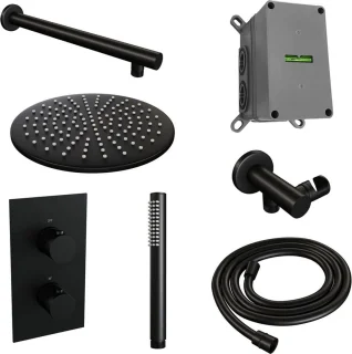 BRAUER Black Edition Inbouw Regendouche Set 30 cm Mat Zwart
