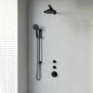 Brauer Black Edition inbouwdoucheset 20cm mat zwart