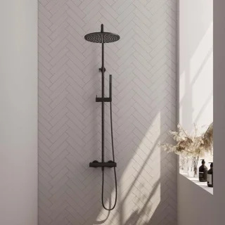 Brauer Black Edition Opbouw Regendoucheset Mat Zwart