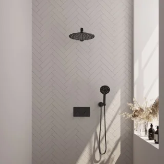 BRAUER Black Edition SET 56 inbouw regendoucheset mat zwart