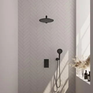 Brauer Black Edition Thermostatische Inbouw Regendoucheset Mat Zwart
