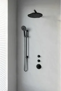 Brauer Black Edition thermostatische inbouwdoucheset 30cm mat zwart