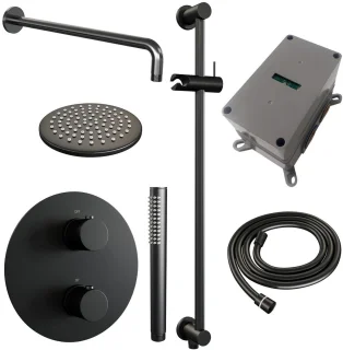 Brauer Black Edition Thermostatische Inbouwregendoucheset Mat Zwart