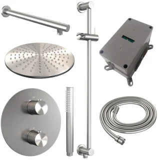 Brauer Brushed Carving Thermostatische Inbouw Regendoucheset