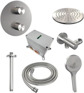 Brauer Brushed Carving Thermostatische Inbouw Regendoucheset