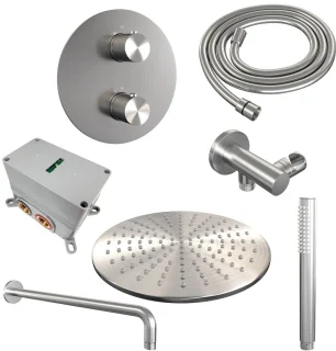 Brauer Brushed Carving Thermostatische Inbouw Regendoucheset