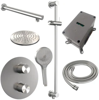 Brauer Brushed Carving Thermostatische Inbouw Regendoucheset