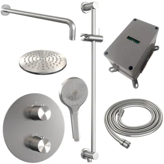 Brauer Brushed Carving Thermostatische Regendoucheset Inbouw