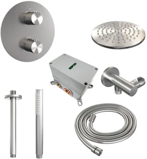 Brauer Brushed Carving Thermostatische Regendoucheset Inbouw