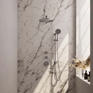 Brauer Brushed Edition regendoucheset inbouw 30cm PVD geborsteld RVS