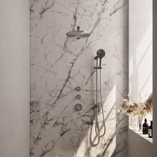 Brauer Brushed Edition regendoucheset inbouw 30cm PVD geborsteld RVS review