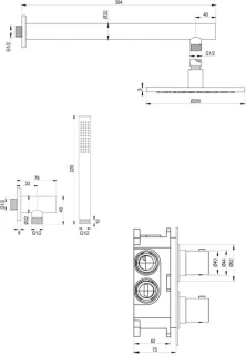 BRAUER Brushed Edition thermostatische inbouw regendoucheset 3-weg SET 25
