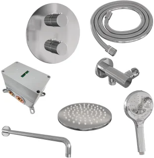 Brauer Carving Thermostatische Inbouw Regendoucheset Chroom