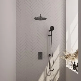 Brauer Carving Thermostatische Inbouw Regendoucheset Gunmetal