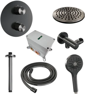 Brauer Carving Thermostatische Inbouw Regendoucheset Gunmetal