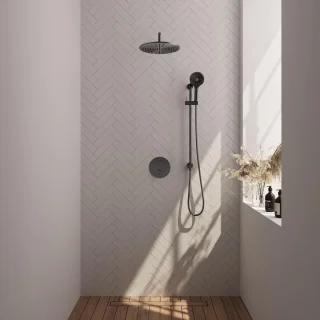 Brauer Carving Thermostatische Inbouw Regendoucheset Gunmetal