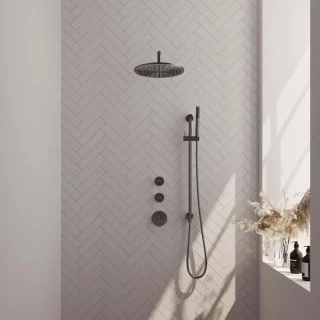 Brauer Carving Thermostatische Inbouw Regendoucheset Gunmetal
