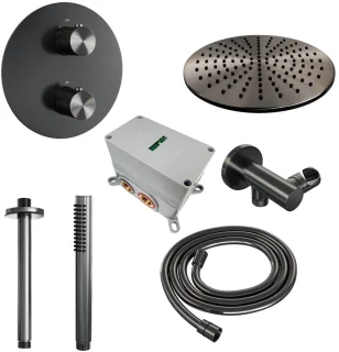 Brauer Carving Thermostatische Inbouw Regendoucheset Gunmetal