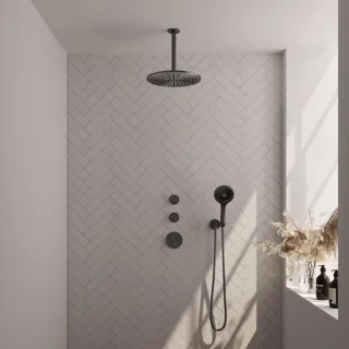 Brauer Carving Thermostatische Inbouw Regendoucheset Gunmetal