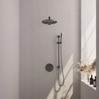 Brauer Carving Thermostatische Inbouw Regendoucheset Gunmetal