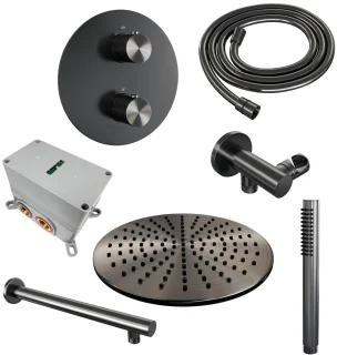 Brauer Carving Thermostatische Inbouw Regendoucheset Gunmetal