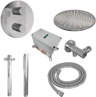 Brauer Carving Thermostatische Regendoucheset Inbouw Chroom