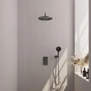 Brauer Carving Thermostatische Regendoucheset Inbouw Gunmetal