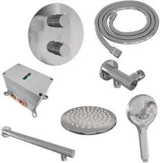 Brauer Chrome Carving Thermostatische Inbouw Regendoucheset