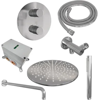 Brauer Chrome Carving Thermostatische Inbouw Regendoucheset