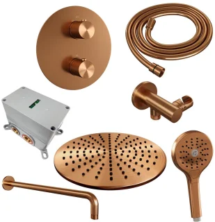 Brauer Copper Carving Inbouw Regendoucheset