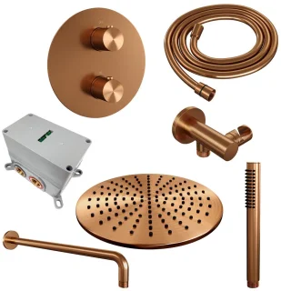 Brauer Copper Carving Thermostatische Inbouw Regendoucheset
