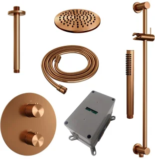 Brauer Copper Carving Thermostatische Inbouw Regendoucheset