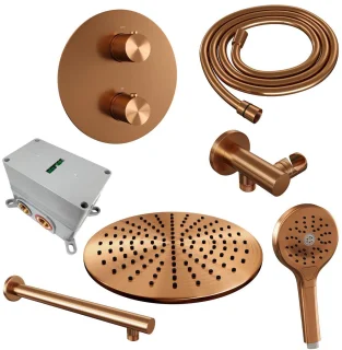 Brauer Copper Carving Thermostatische Inbouw Regendoucheset