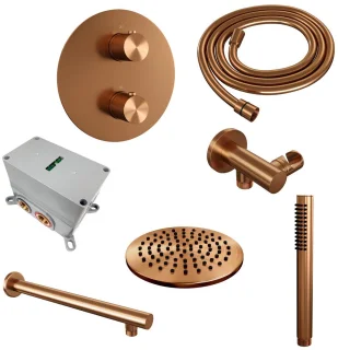 Brauer Copper Carving Thermostatische Inbouw Regendoucheset
