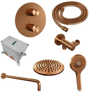 Brauer Copper Carving Thermostatische Inbouw Regendoucheset