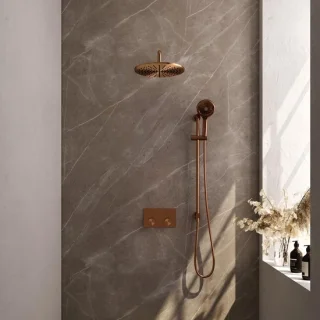 Brauer Copper Carving Thermostatische Inbouw Regendoucheset