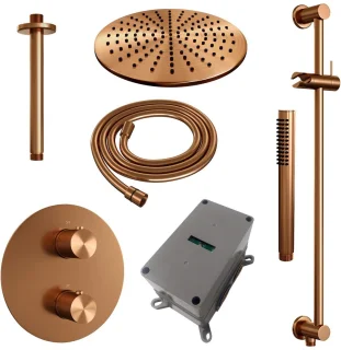 Brauer Copper Carving Thermostatische Inbouw Regendoucheset