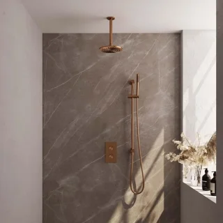 Brauer Copper Carving Thermostatische Inbouwregendoucheset